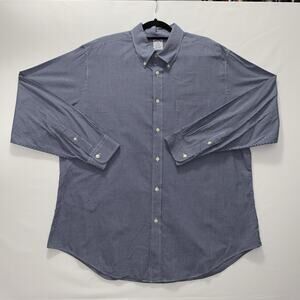 Brooks Brothers Blue Plaid Button-Down Dress Shirt Mens Long Sleeve Size XL